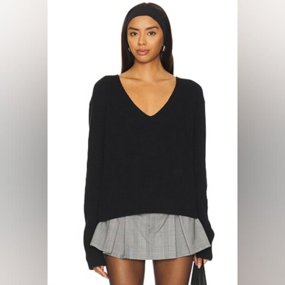 John + Jenn Sweaters - Revolve John + Jenn Dark Green Spun Rayon V-Neck Sweater S